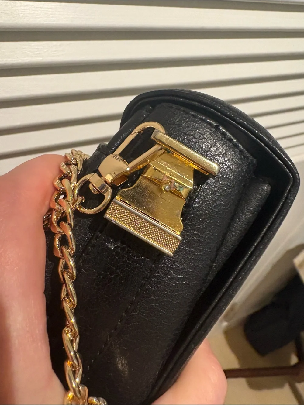 Givenchy Black Leather Crossbody/handbag with unbranded chain